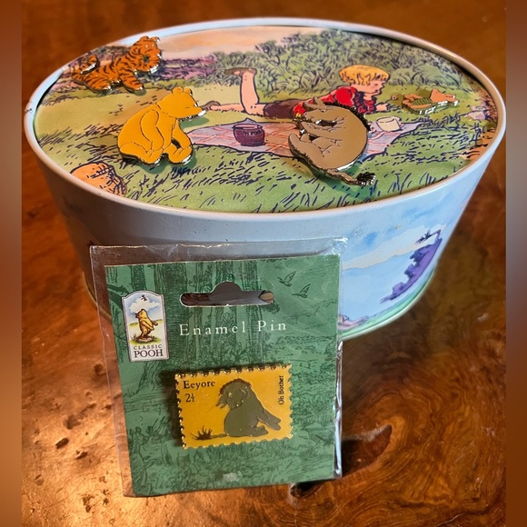 Disney Jewelry - Classic Winnie the Pooh Pin Set 1997 Edition + Eeyore Oh Bother Stamp Disney Pin